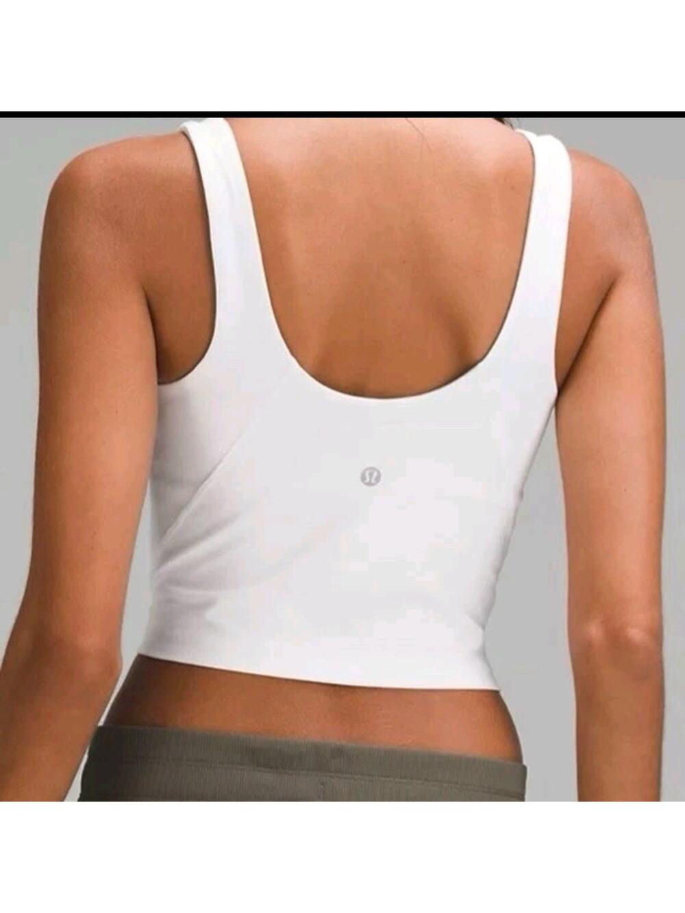 Lululemon Athletica Align White Cropped Tank Top Size 6 With Removable Padding